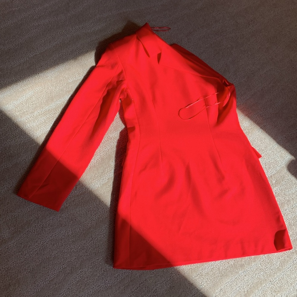 Zara One Shoulder Asymmetrical Blazer Dress - Picture 13 of 14